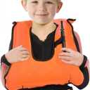Inflatable Snorkel Vest for Kids, Portable Snorkeling Jackets for 50-110 lbs Boys & Girls (Orange)