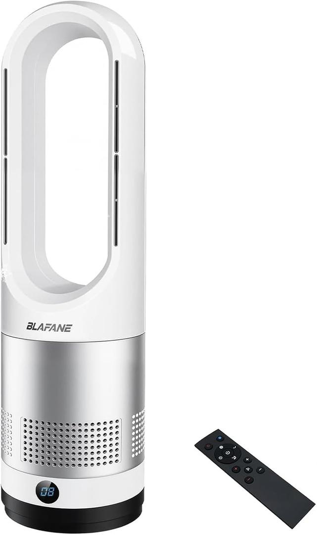 22" Bladeless Tower Fan, 10 Speeds Oscillating Fan Cool & Warm Air