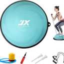 JX FITNESS 58cm Balance Half Ball Trainer, Stability Exercise Yoga Half Ball with Resistance Bands & Pump - Improve Core and Ab Strength with Full Body Home Gym Workouts Or Fitness Training (green)