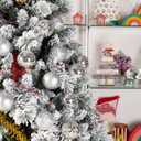 Christmas Ornaments - 16 Pcs Christmas Ball Ornaments Set, Assorted Shatterproof Christmas Glittering Ornaments for Christmas Tree, Christmas Tree Decoration for Xmas Holiday (Silver)