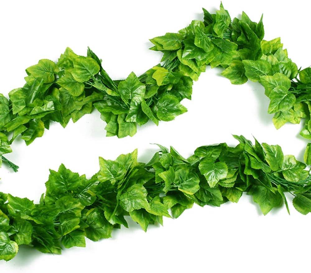 Shindel 12 Pack 90.5 Feet Fake Ivy Leaves Garland, Artificial Greenery Hanging Plant Vine for Bedroom Wall Decor Wedding Decor