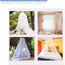 Sublaga Mosquito Net for Bed, Large White Bed Canopy for Girls, Hanging Bed Net, Ideal for Bedroom Decorative, Travel with Storage Bag (Round)
