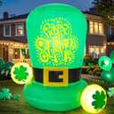 5FT St Patricks Day Inflatables Outdoor Decorations Car Roof Decoration Blow Up Leprechaun Hat Decor with Built-in LED Lights for Vehicle Yard Lawn Garden Outside Indoor Holiday Party