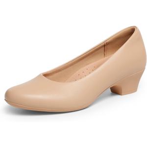 DREAM PAIRS Women's Chunky Closed Toe Dress Low Block Heels Comfortable Slip On Work Pumps Wedding Casual Shoes, Size 7