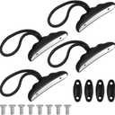 4 Pieces Kayak Handles Kit Canoe Carry Handle Pull Handle T Handle with Cord and Pad Eyes Screws for Kayak Emotion Kayaks Luggage Kayak Replacement Installation Kit (Black)