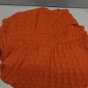 PRETTYGARDEN Women's 2026 Spring Fall Midi Dress Casual Long Sleeve V Neck Swiss Dot Pleated A Line Flowy Dresses S Orange