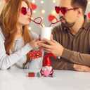 Smile Resin Figurines Set of 4 - Sweet Valentine's Day Gifts for Him Her, Gnome Heart, Customizable Love Card, Indoor Mantle Centerpieces Romantic Gift for Anniversary/Wedding