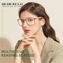 BLOEXCLU 4 Pack Progressive Multi focus Reading Glasses for Men Women TR90 Sports Style Anti-Blue Light Computer Readers