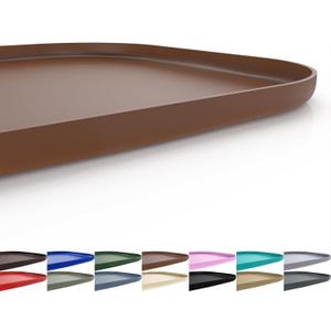 Silicone Pet Feeding Mat with Raised Edge for Food and Water, Dog Bowl Mats, Cat Bowls Placemat with High Lip for Floor Waterproof, Rubber Tray for Cats and Dogs 24 x 16 x0.8 Brown