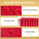 10x10ft Red Backdrop Curtains for Wedding Parties Wrinkle Free Photo Backdrop Drapes for Photography Birthday Baby Shower Soft Fabric Party Backgournd for Photoshoot 5x10ft, 2 Panels