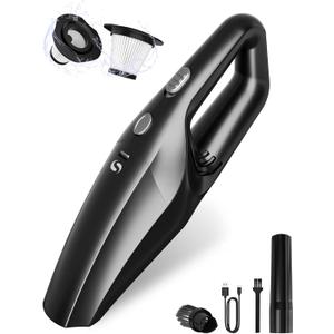 Handheld Vacuum Cordless Car Vacuum Cleaner Portable Rechargeable and Mini with Powerful Suction Includes Washable HEPA Filter and Lightweight for Car Home Office and Pet Hair