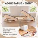 Novabright 3 Pack Dog Ramp for Stairs Adjustable Wooden Stair Ramp for Small Dogs Foldable Indoor Dog Stairs with Anti-Slip Carpet Surface for Small Senior Short-Legged Injured Pets