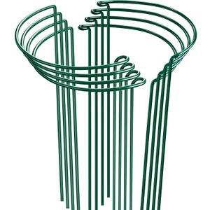 HiGift Peony Cages and Supports 24" H x 10" W, 8 Pack Tall Snake Plant Support Stake Half Round Metal Garden Stake for Indoor and Outdoor Plants, Flower Support Ring Border for Tomato,Hydrangea,Rose