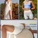 CAMPSNAIL Workout Biker Shorts Women - 3"/5"/8" High Waisted Tummy Control Spandex Booty Volleyball Shorts for Yoga Dance (White, S)