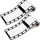 Gejoy 2 Rolls Filmstrip Tape Movie Party Decorations Filmstrip Poly Streamers Movie Reel Decor White and Black Material Film Border Roll for Cinematic Birthday Party Event Home Decor(6 Inch X 66 ft)