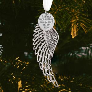 Memorial Christmas Ornament Angel Wings, Sympathy Gifts for Loss of Mom in Memory of Loved One in Heaven Keepsake Remembrance Christmas Tree Decoration