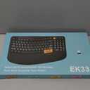 Ergonomic Wireless Keyboard with Wrist Rest, Wave Keys for Comfortable Natural Typing, 2.4GHz Ergo Wireless Computer Keyboard for Windows, Mac OS Laptop/PC/Notebook (Black&Orange)