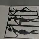 Therwen 3 Pieces African Women Metal Wall Decor Black Women Metal Wall Art African American Black Minimalist Decor for Bedroom Bathroom Living Room Home 15.7 x 6 Inch