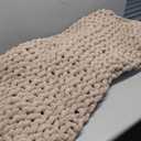 Chunky Knit Blanket Throw 40"40", Chenille Throw Blankets, Handmade Warm & Cozy Blanket Couch Bed Home Decor, Soft Breathable Fleece Banket, Christmas for Couch Bed Sofa Best Gift (Tan) (40"x40"(Small Size Throw)
