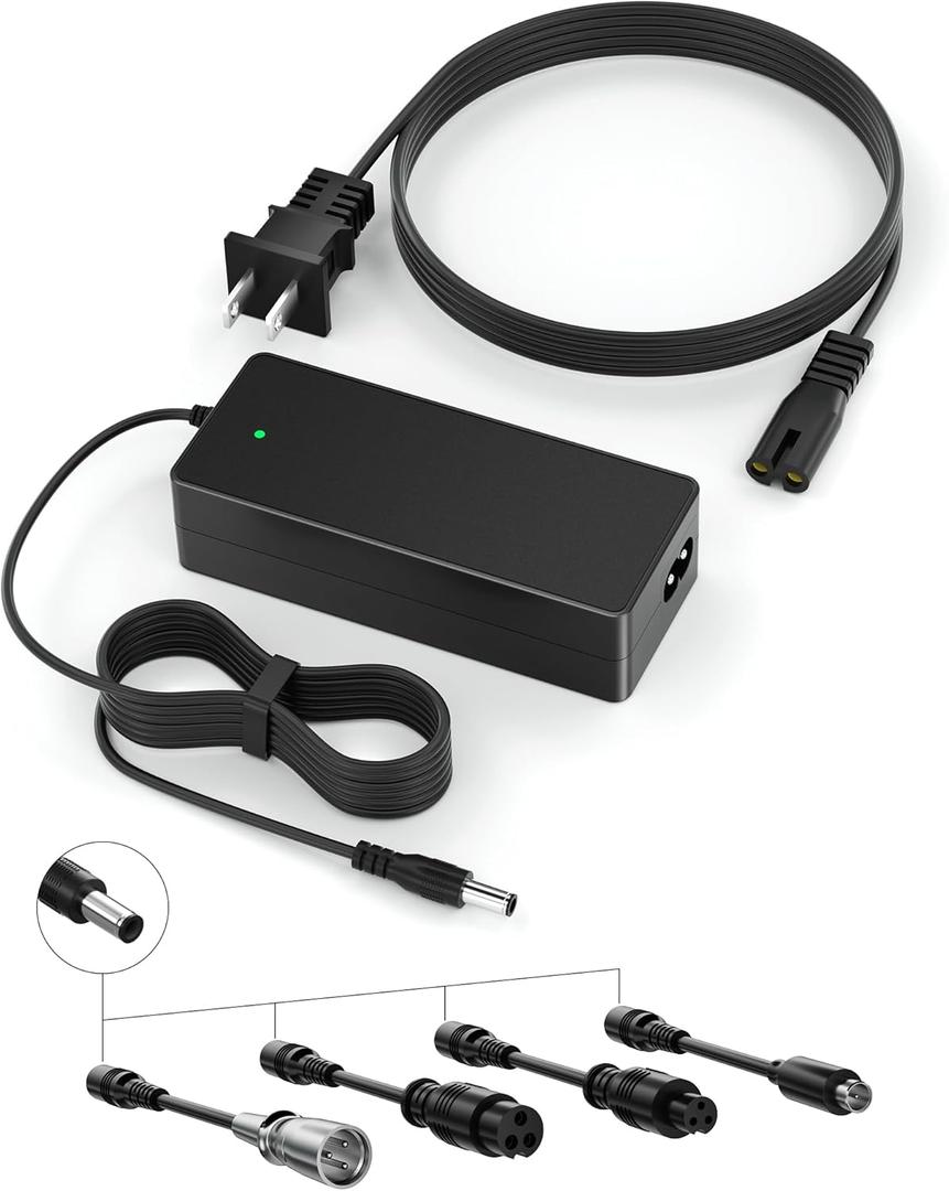 VHBW 42V 2A Electric Scooter Charger with 5 Plugs,Compatible with Gotrax, Jetson,Hover 1,Segway,Ninebot,Hiboy,Bird,Hoverstar,Volpam Scooters and Ebike with 36V Battery,9.8Ft Cable,LED Indicator