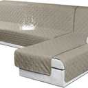 VANSOFY Sectional Couch Covers 100% Waterproof L Shaped Sofa Slipcover 3pcs Reversible Chaise Lounge Cover for Sectional Sofa Furniture Protector Cover for Pets Cat Dog(X-Large, Khaki)