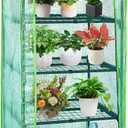 4 Tier Mini Indoor Greenhouse,27"x19"x62" Greenhouse for Indoors&greenhouses for Outdoors with PE Cover and Roll-Up Zipper Door
