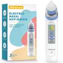 Electric Nasal Aspirator for Baby, Nose Aspirator for Toddlers, Rechargeable Baby Nose Sucker, Nose Cleaner with 3 Silicone Tips, 5 Suction Levels, Music and Light Soothing Function，Blue