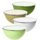 Greentainer 4-Piece Plastic Mixing Bowl Set with Lids for Kitchen, 67oz Lightweight Storage Bowls, Large Salad Bowls for Baking, Prepping, Cooking and Serving Food, Dishwasher & Microwave Safe