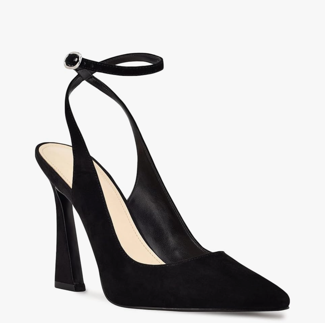 Womens Closed Toe Ankle Strap Heels Pointed Toe Pumps Shoes Slingback High Heel Wedding Dress Shoes, 9
