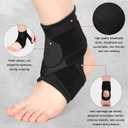 Honoson 2 Pcs Ankle Brace Kid Breathable Neoprene Ankle Support Compression Sleeve Achilles Tendonitis Relief Elastic Foot Brace with Adjustable Wrap for Sprained Plantar Fasciitis(Black,M)
