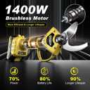 2 IN 1 Electric Pruning Shears Cordless with Pole, 1400W Brushless Motor Pruner,13.5Ft Reach, 1.6" Cutting Diameter, 0-180°VertticalRotation, 2×2.0Ah Battery for Gardening & Tree Trimming