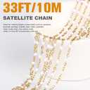 33 Feet Gold Enamel Chains Bulk, 2mm 18K Gold PVD Plated 304 Stainless Steel White Enamel Beaded Cable Link Chain Roll Spool for Jewelry Making