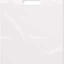 Purple Q Crafts Plastic Bag With Die Cut Handle Bag 12" x 15" White Plastic Merchandise Bags 100 Pack for Retail, Gifts, Trade Show and More