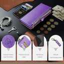 XcaseBar for iPhone SE 3rd/7/8 Wallet case with Zipper Credit Card HolderRFID Blocking, Flip Folio Book PU Leather Phone case Shockproof Cover Women Men for Apple SE case Purple