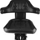 Black Universal Adjustable Tractor Suspension Seat Fits for John Deere 1020 1530 2020 2030 2040 5210 5300, fits for Ford & New Holland 3000 3010 3300 3400 3600 3610, Shock Absorption Alloy Steel+PVC