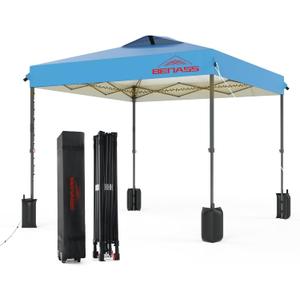 12x12 Pop Up Canopy, Easy Up Canopy Tent, Heavy Duty Tents for Parties, One Person Set Up Event Tent, Turquoise