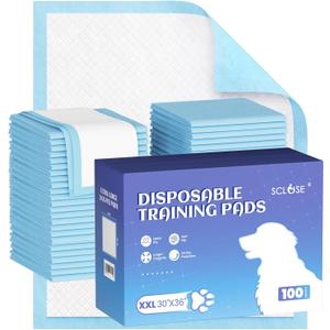 SCLOSE Pee Pads for Dogs Extra Large 30"x36", 100 Count Puppy Pads XXL, Potty Pads for Dogs, Super Absorbent & Leak-Proof, Disposable Training Pads for Puppies, Doggie Pads, Blue