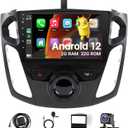 Android 12 Car Radio for Ford Focus 2012 2013 2014 2015 2016 2017 2018 with Carplay Android Auto - 2+32GB 9" Car Play Screen for Focus Stereo with GPS, BT, WiFi, SWC, FM + CANBUS + AHD Backup Camera