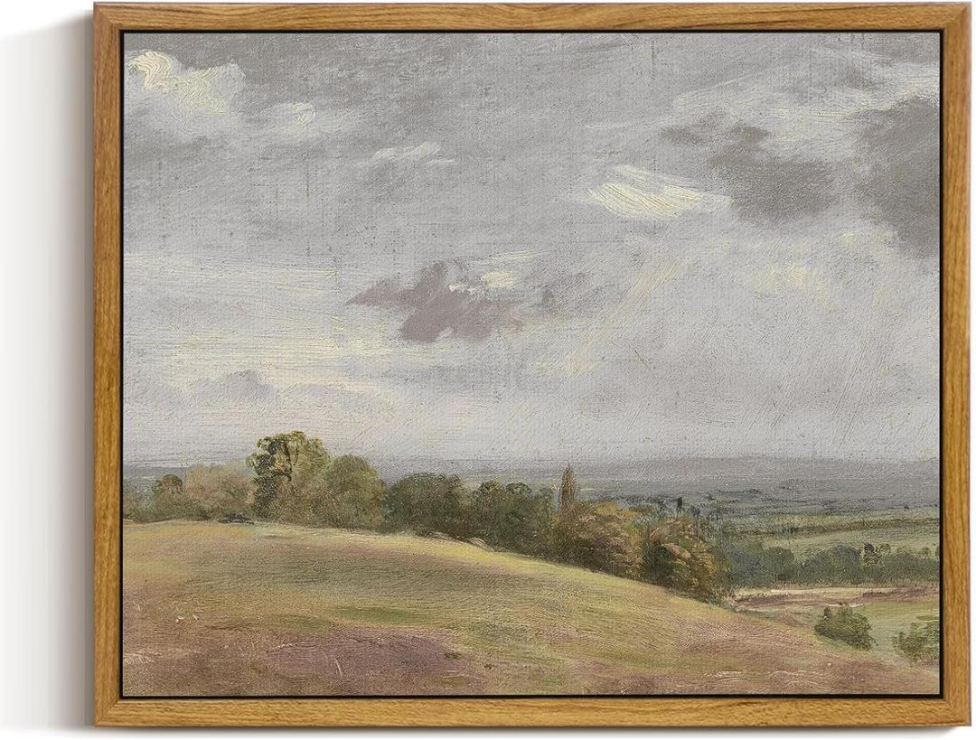 InSimSea Framed Canvas Wall Art Vintage Decor, Landscape Canvas Wall Art, Farmhouse Wall Art for Living Room, Rolling Hills Wall Painting Pictures for Bedroom Wall Decor, 9"x11"