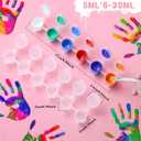 Patelai 100 Strips 600 Pots Empty Paint Pots with Lids Mini Plastic Paint Storage Container Strips Art Painting Craft Supplies for Classrooms Schools Paintings Art Festivals(5 ml/ 0.17 oz)