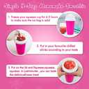 2PCS Slushie Maker Cup-500ml DIY Magic Quick Frozen Smoothies Cups for Homemade Milk Shake Ice Cream Maker, Portable Cooling Cups, Double Layer Squeeze Slushy Maker Cup, Birthday Gifts for Kids Mom