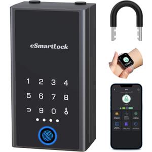 Anweller Lock Box for Keys with Code, Fingerprint Smart Bluetooth Key Hider, Outdoor Waterproof Combination Lockbox for Realtor, Hosts, Keys Safe Storage, Hide a Key, Wall Mount & Door Hanging