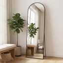 58.1"x19.1" Floor Mirror Full Length, Arched Full Length Mirror with Stand, Full Body Mirrors for Bedroom Living Room or Cloakroom Black