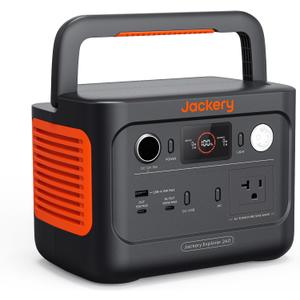 Jackery Explorer 240 v2 Portable Power Station, 256Wh LiFePO4 Battery with 300W AC/100W USB-C Output, 1Hr Fast Charging, Versatile Scenarios-Outdoor/Camping/RV/Travel/Emergency Backup