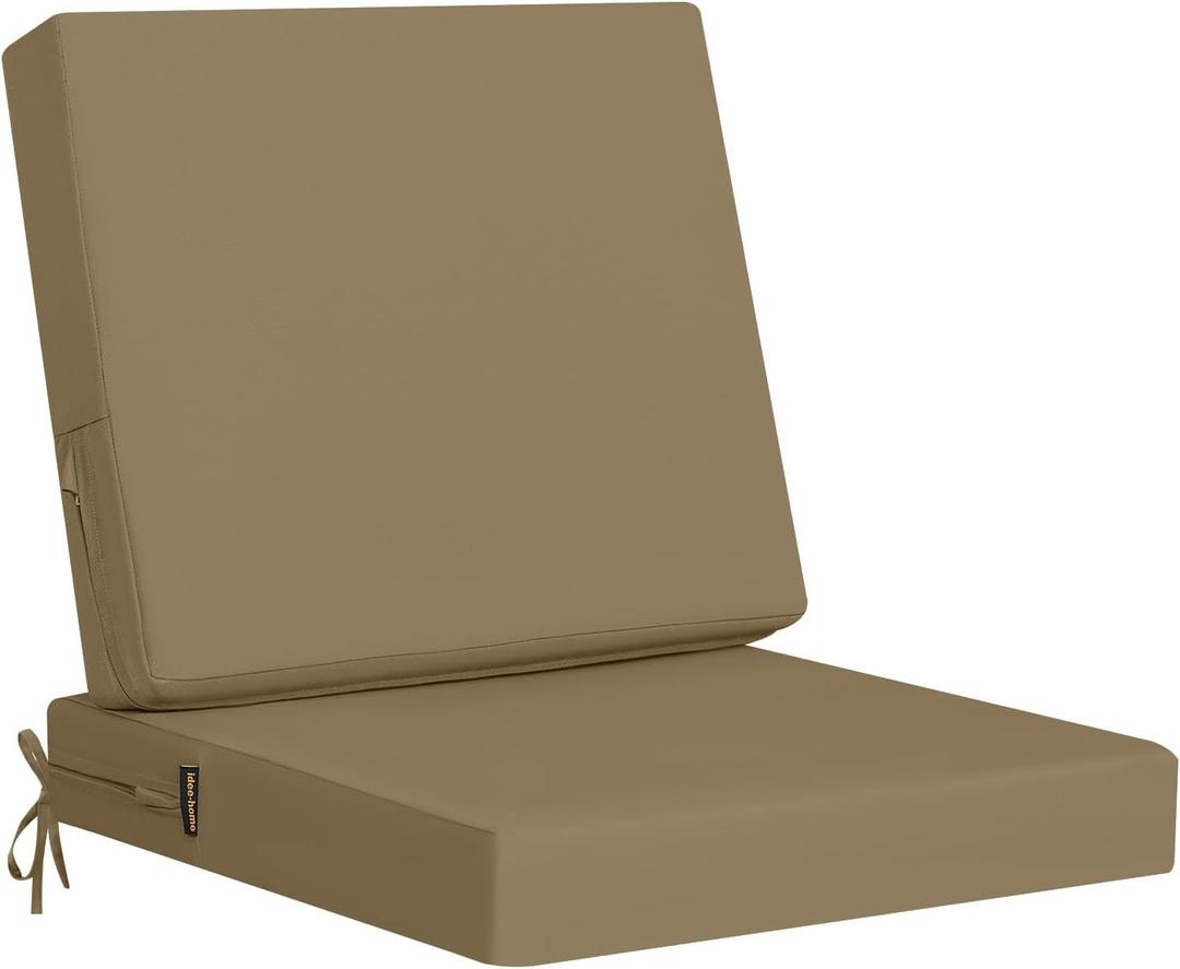 idee-home Outdoor Cushions for Patio Furniture, Outdoor Seat Cushion, Waterproof Couch Hampton Bay Deep Seat Replacement Chair Cushions for Garden Lawn Backyard Deck, 22 x 22