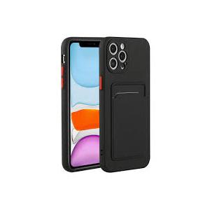 Phone Case for iPhone 15 Wallet Case Card Holder Slot Ultra Slim Fit Flexible TPU Gel Rubber Soft Skin Silicone Protective Phone Case Cover for Apple iPhone 15 6.1 inch Black