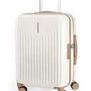 BAGSMART Carry On Luggage 22x14x9 Airline Approved with Spinner Wheels, 100% PC Hardside Expandable Luggage with TSA Lock for Trips, 20 Inch Rolling Suitcases for Men Women, Beige