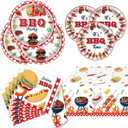 BBQ Party Tableware Barbecue Picnic Gathering Supplies Set For Home Birthday Party Baby Shower Carnival Summer Barbecue Picnic Camping Activities