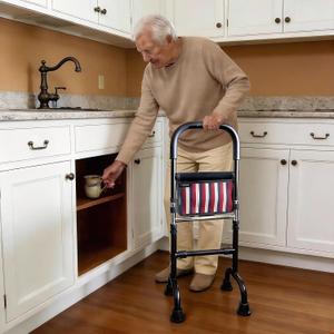 Stand Assist Aid for Elderly; Couch Toilet Assist Rails; Quad Canes Mobility Aids for Short Indoor Movements; Height Adjustable; Weight 5lbs Bear 350lbs. (It is Not a Walker; Not for Weak Arms)