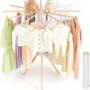 Tripod Clothes Drying Rack Foldable, Wooden Drying Rack Clothing, Laundry Drying Rack Collapsible, Drying Rack for Clothes Space Saving, Portable Clothes Rack for Indoor, Outdoor, RV